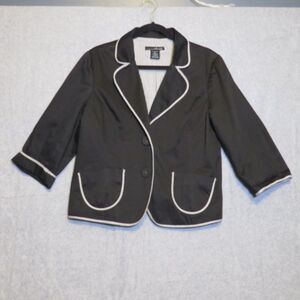 Willi Smith Womens Jacket 2 Button Single Breasted Pocket Black Size XL